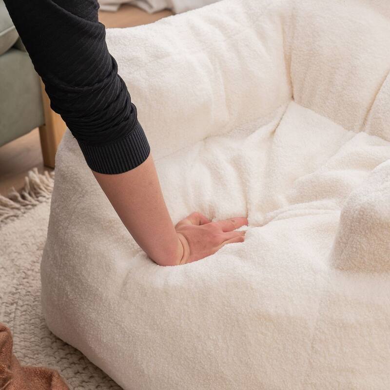 Modern & Elegant Bean Bag Chair | High Resilience Foam | Teddy Fabric or Cotton Linen | Versatile Lounge Seating
