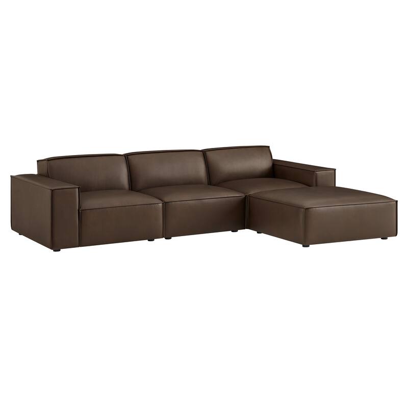 Restore 4-Piece Vegan Leather Modular Sofa Set with Ottoman