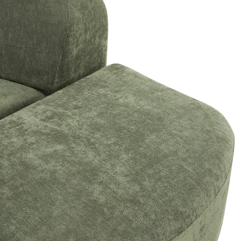 Christopher Knight Home - Modern Upholstered Curved Sectional Sofa with Deep Seat Ottoman