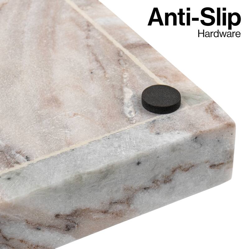 Luxe Stone Classic Minimalist Rectangular Marble Bathroom Countertop Tray