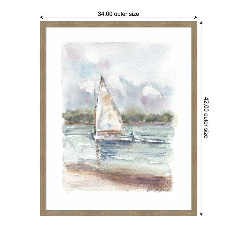 Kate and Laurel Framed Art 1 Maryanne Welch Chatham Fog Sailboat by Patricia Shaw