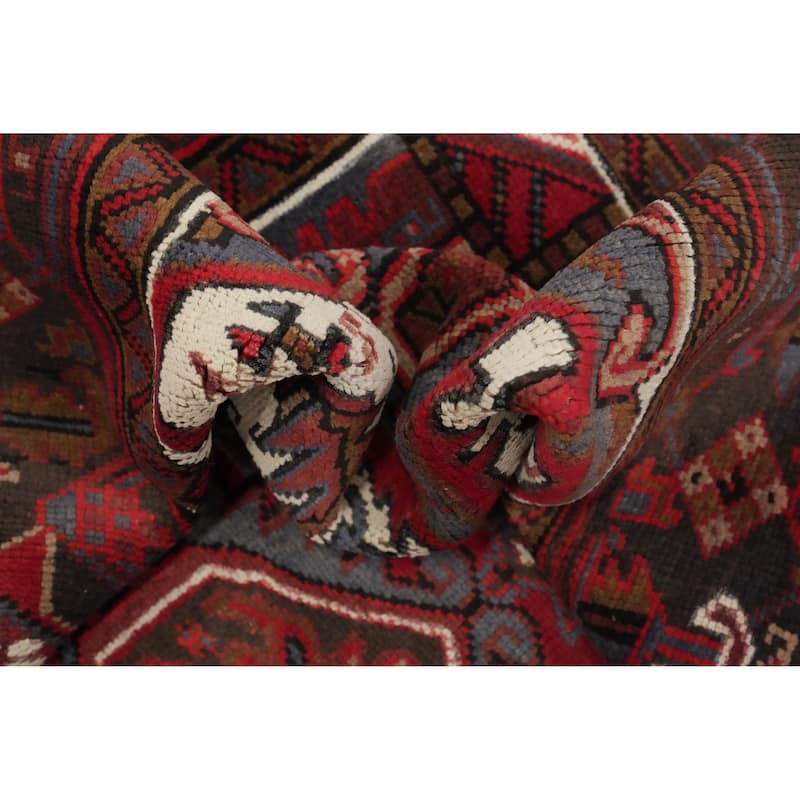 Hand Knotted Oriental 100% Wool Carpet Traditional Medallion Red Heriz Area Rug - 9' 0'' X 6' 8''