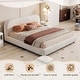 preview thumbnail 46 of 94, Upholstered Platform Bed with Curve-Shaped Design Headboard