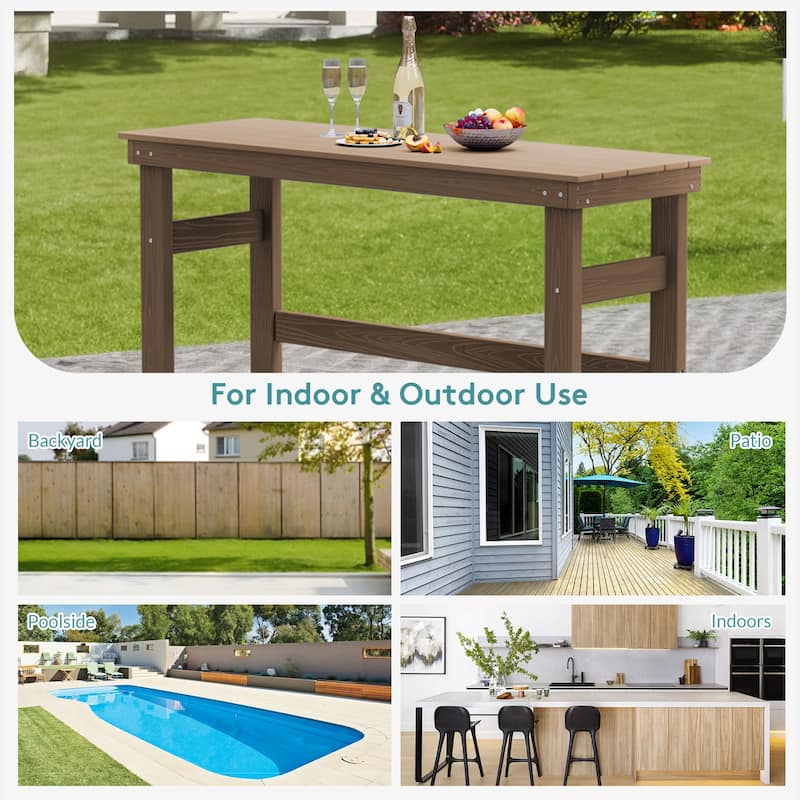 40-inch Outdoor Patio HDPE Pub Bar Table, Balcony Table