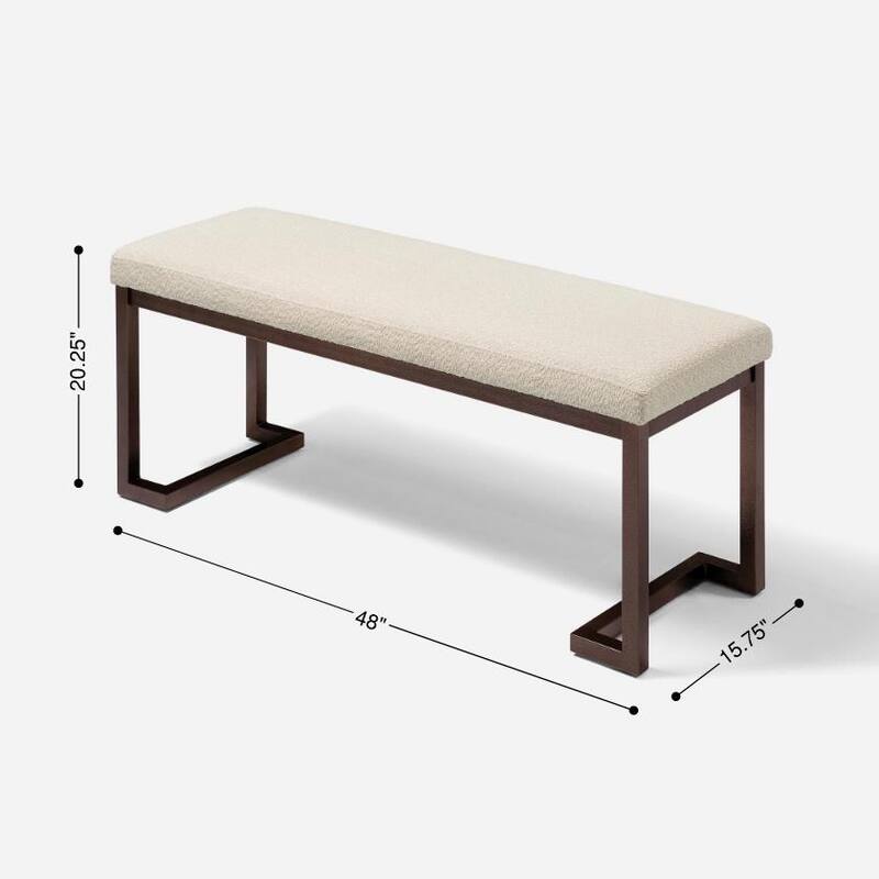 Luxury Bedroom End of Bed Bench Indoor Bench Casual Stool, Dining Room Stool Decorative Stool with Metal Frame