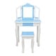 preview thumbnail 11 of 11, Children's Three-Sided Folding Mirror Dressing Table Chair Blue