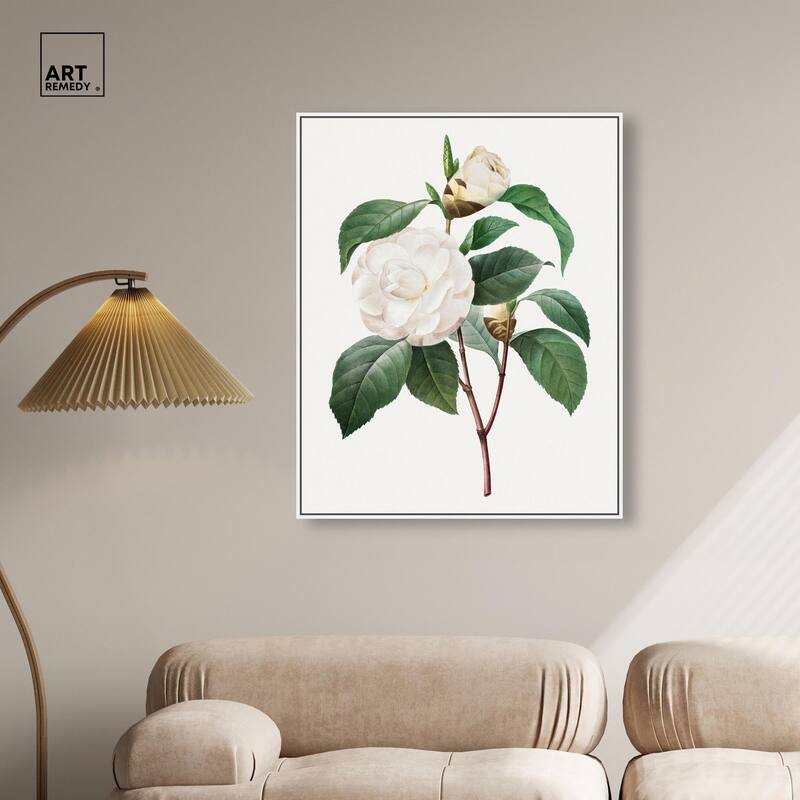 White Camellia Canvas by Art Remedy