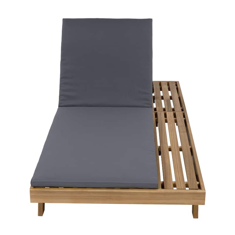 Christopher Knight Home - Maribel Modern Outdoor Acacia Wood 4-Position Adjustable Chaise Lounge with Water-Resistant Cushion