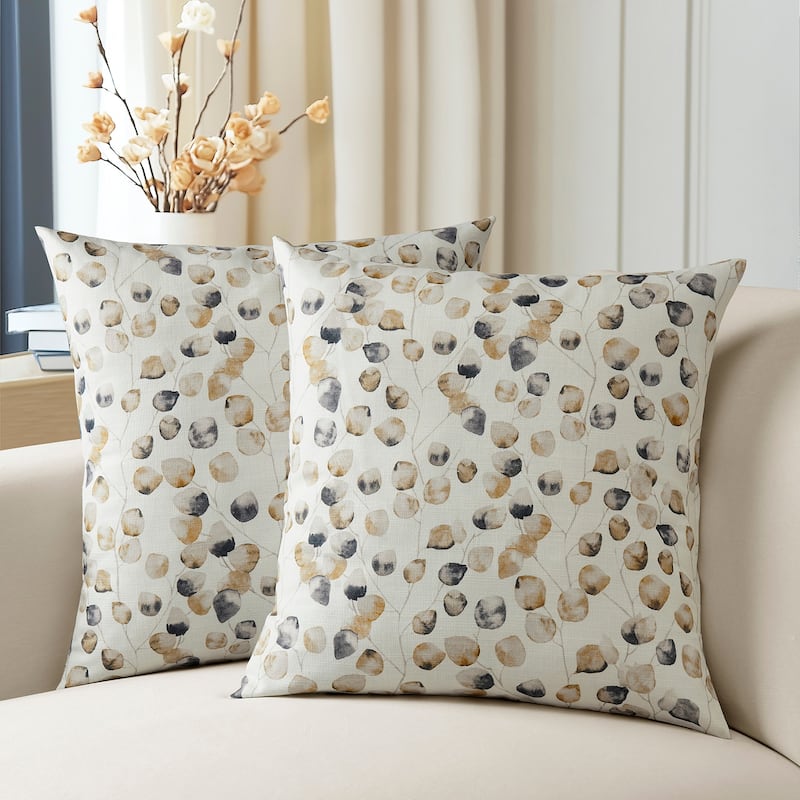 Exclusive Fabrics Printed Cotton Throw Pillow Covers 18 X 18 - Textured Decorative Pillow Covers (Set of 2)