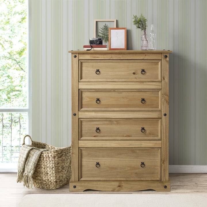Wood Dresser 4 Drawers Chest Corona | Furniture Dash