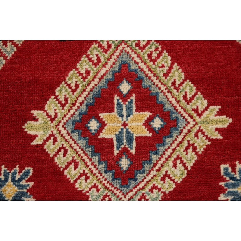 Red Kazak Oriental Foyer Rug Hand-Knotted Wool Carpet - 2'7" x 4'3"