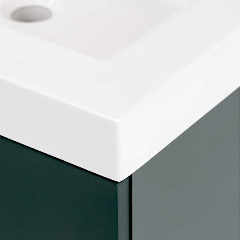 Spring Mill Cabinets Innes 24.5" 2-Drawer Floating Bathroom Vanity With White Sink Top