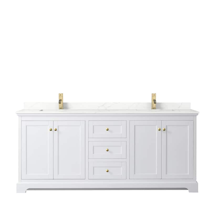 Avery 80-inch Double Vanity, Quartz Top