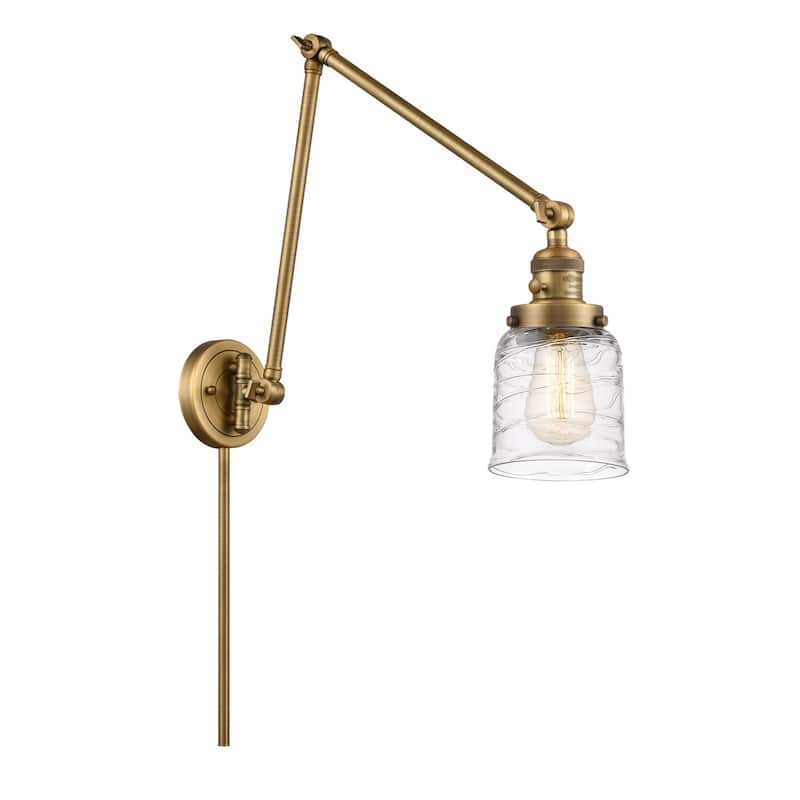 Innovations Lighting 238-30-8 Bell Sconce Bell 30" Tall Hardwired or - Brushed Brass / Deco Swirl