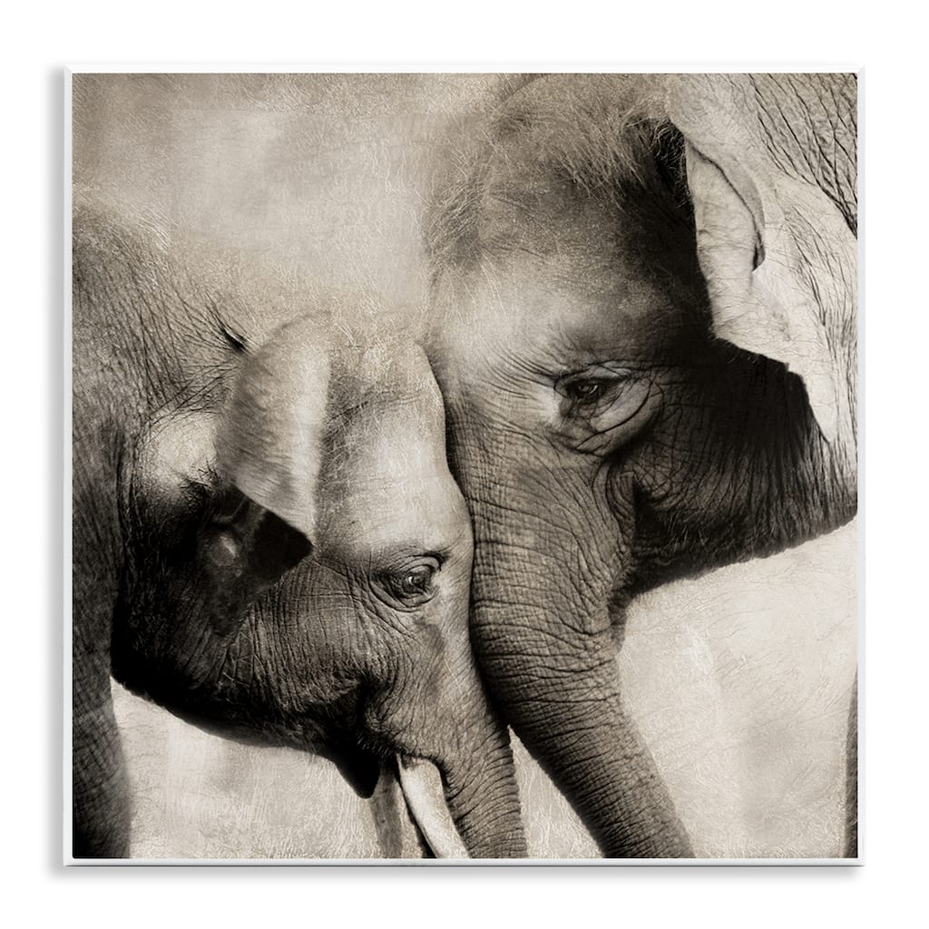Stupell Elephant & Baby Hug Wall Plaque Art Design By CAD Designs