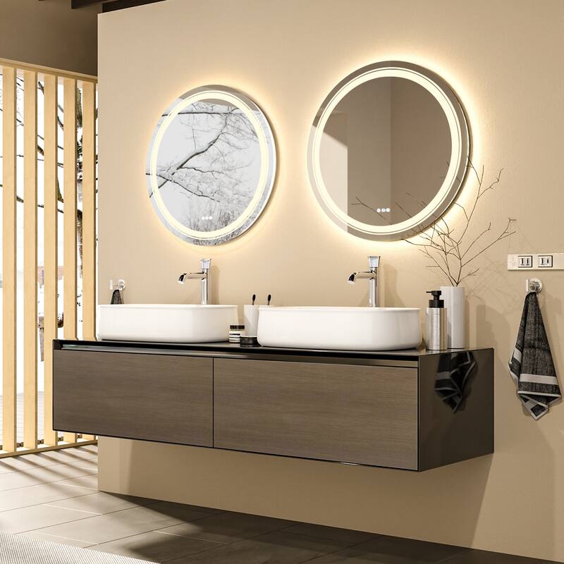 36" Bathroom Mirror with LED Light Circle Backlit Illuminated Anti-Fog - 36 Inches