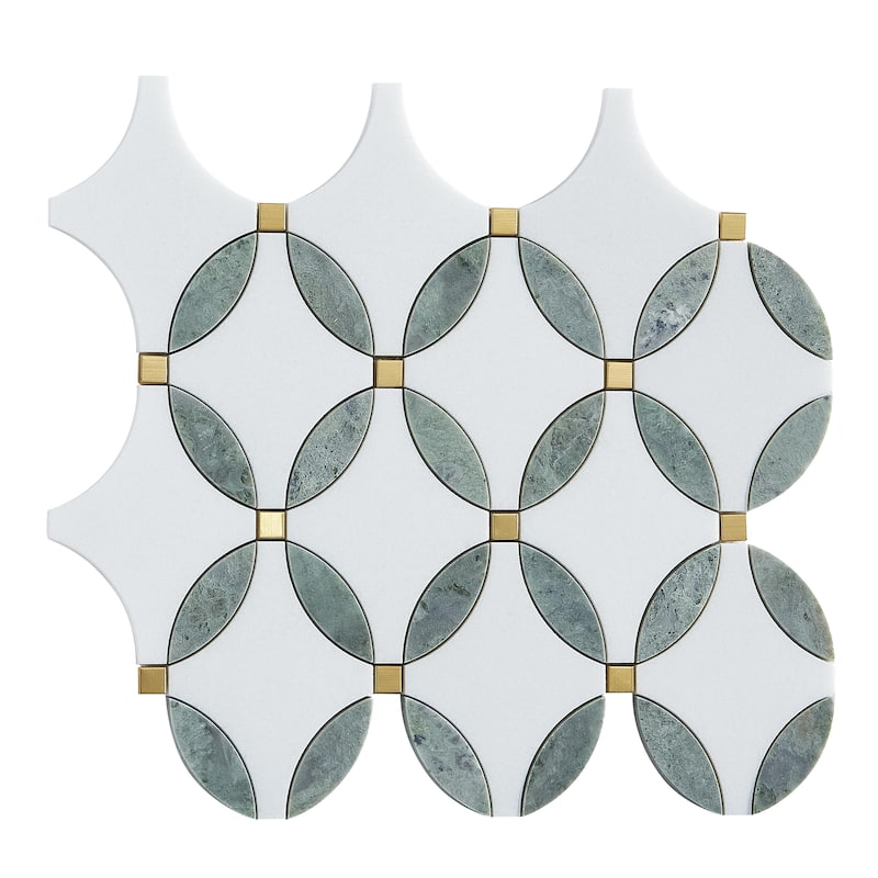 Waterjet Marble And Metal Wall Mosaic Tile - Case (10 Sheets)