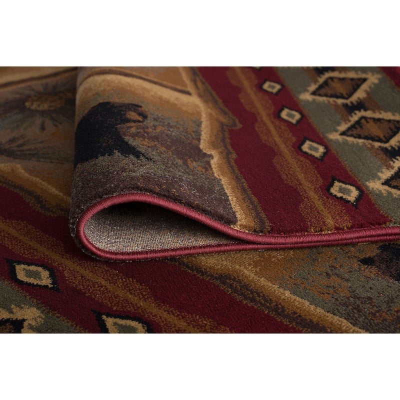 Natural Lodge Novelty Graphic Indoor Area Rug