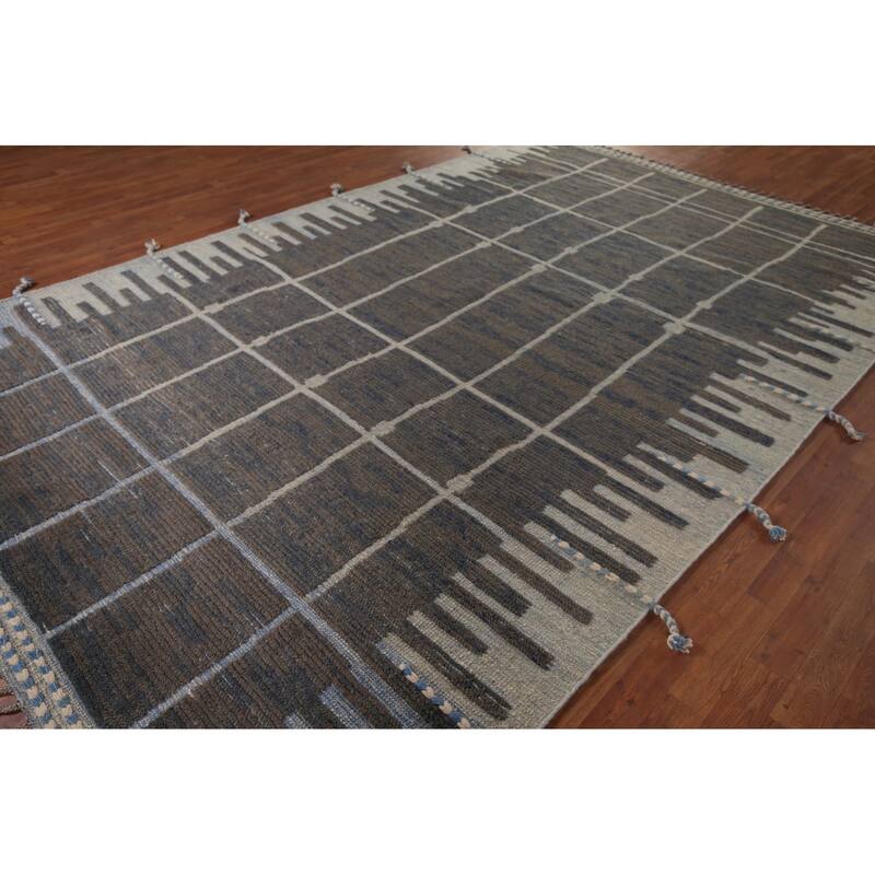 Earth Tone Moroccan Area Rug Handmade Wool Carpet - 7'11"x 12'2"