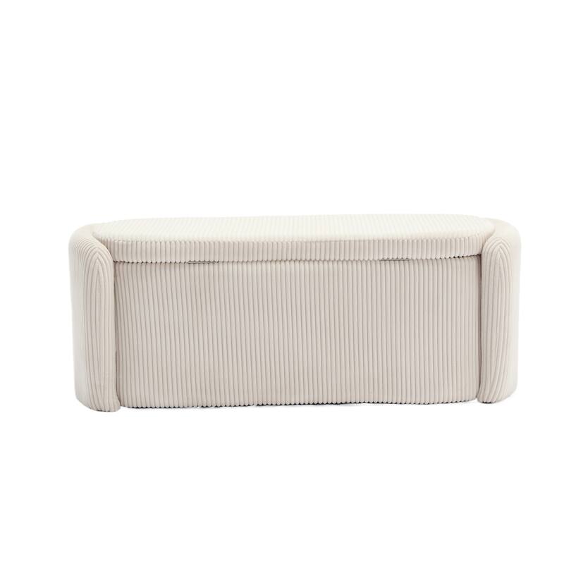 Entryway Upholstered Fabric Storage Ottoman