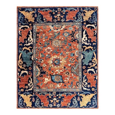 Serapi One-of-a-Kind Hand-Knotted Area Rug - Orange, 7' 11" x 9' 11" - 7' 11" x 9' 11"