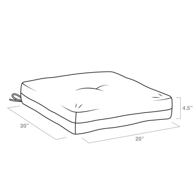 ARDEN Outdoor Plush Modern Tufted Seat Cushion, 20 x 20