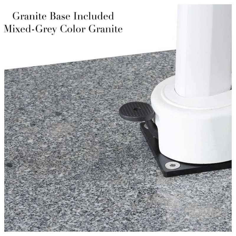 Margutta 10 ft. Square Aluminum Cantilever Tilt Outdoor Patio Umbrella with Granite Base in Mouse Gray