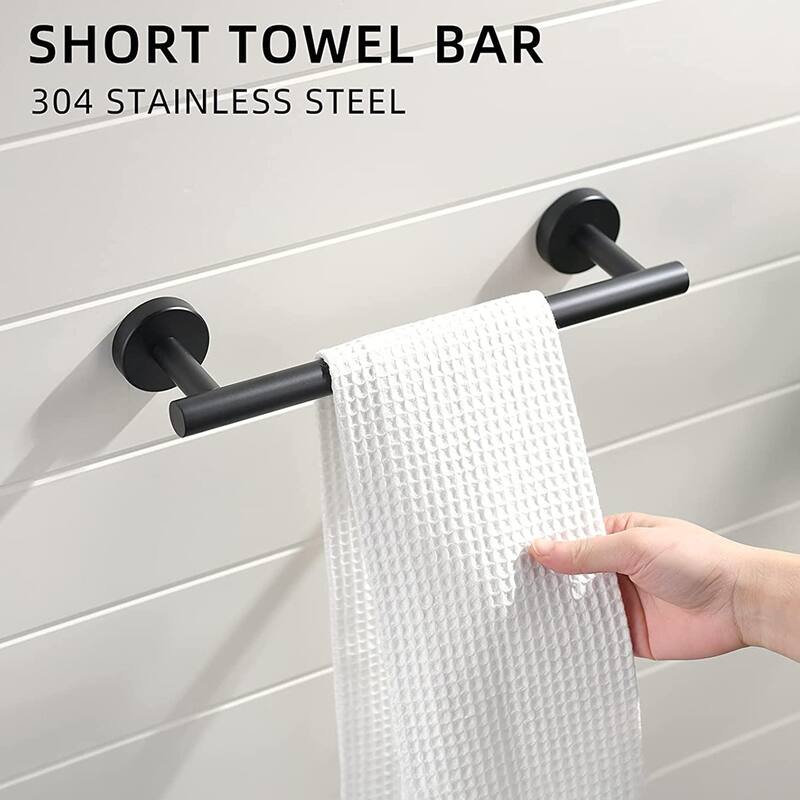 8-Piece Wall Mount Bathroom Hardware Set 23'' Bathroom Towel Bar Toilet Paper Holder Robe Hooks Stainless Steel Accessories Set