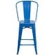 preview thumbnail 43 of 97, 24'' High Metal Indoor-Outdoor Counter Height Stool with Back