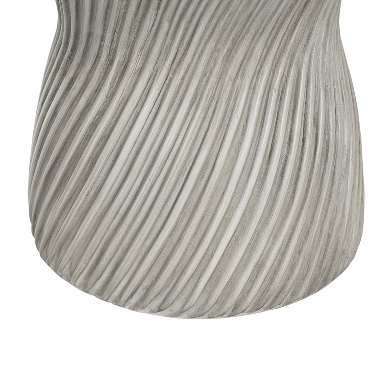 Christopher Knight Home - 13.75" Contemporary MGO Concrete Accent Side Table, Spiral Hourglass Design - Grey