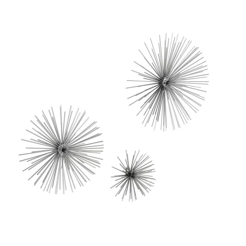 Metal Starburst 3D Home Wall Decor - Set of 3 Gold, Silver, Copper - CosmoLiving by Cosmopolitan
