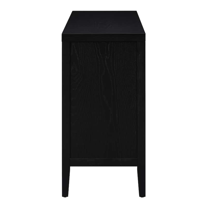 Retro Sideboard Doors with Circular Groove Design Round Metal Door Handle - 60"L x 16"W x 32"H
