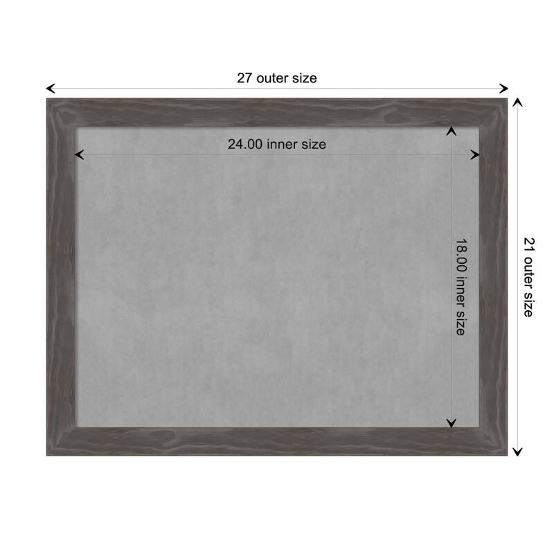 Amanti Art Woodridge Rustic Grey Framed Magnetic Board - Board Size 24x18