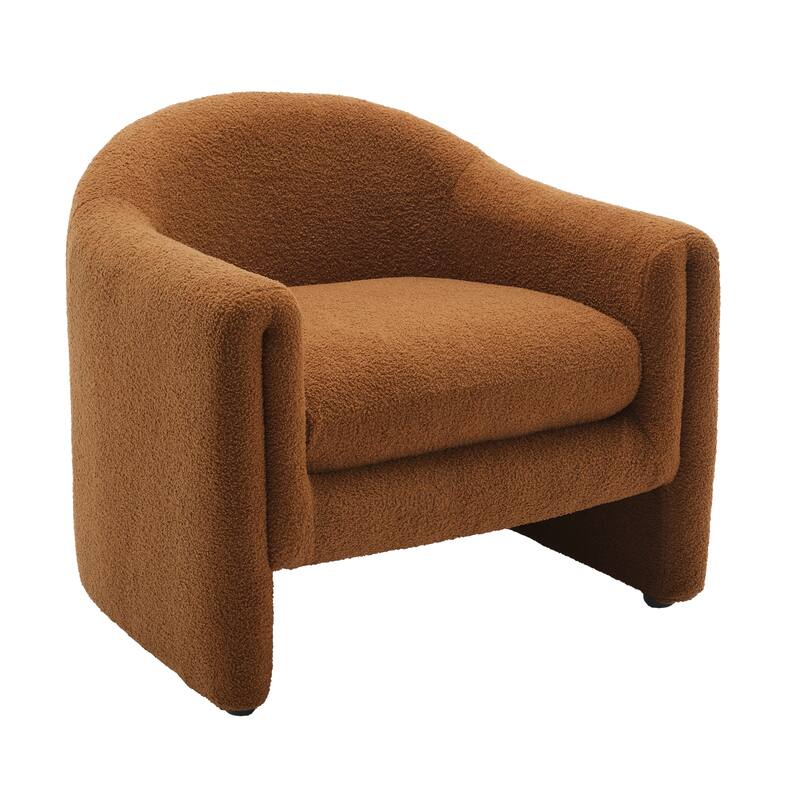 32.3" Wide Upholstered Barrel Boucle Velvet Accent Chair