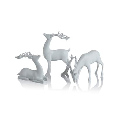 6-Piece Decorative White Reindeer Set