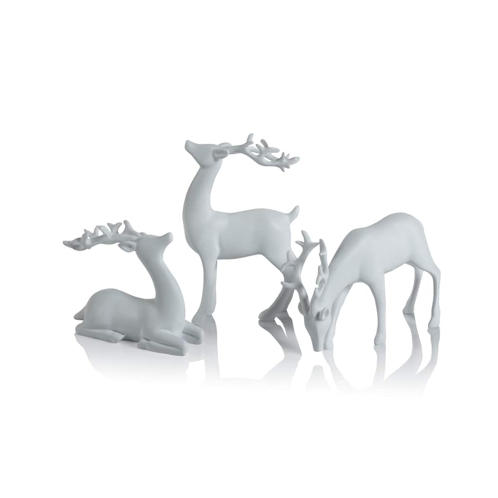 6-Piece Decorative White Reindeer Set