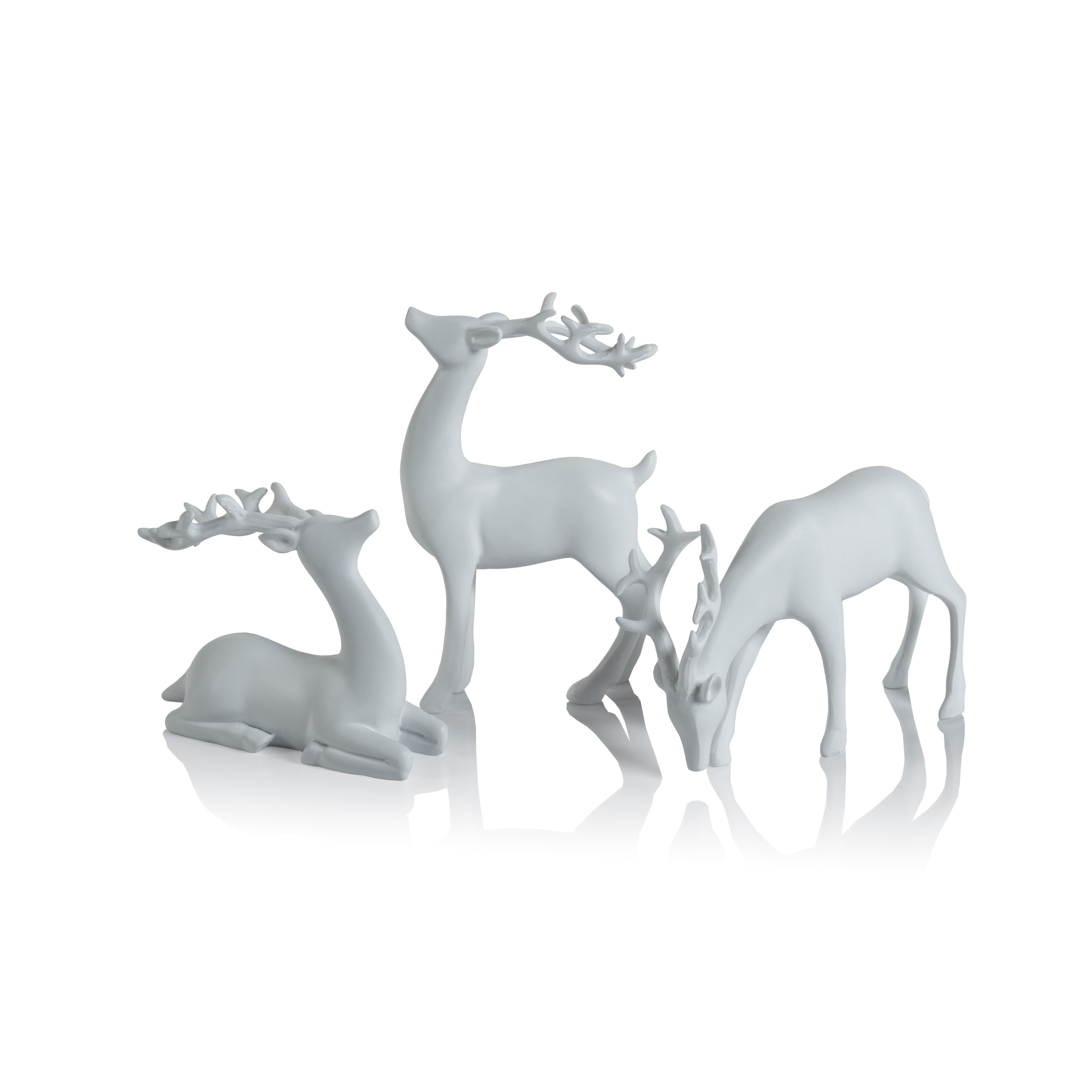 6-Piece Decorative White Reindeer Set