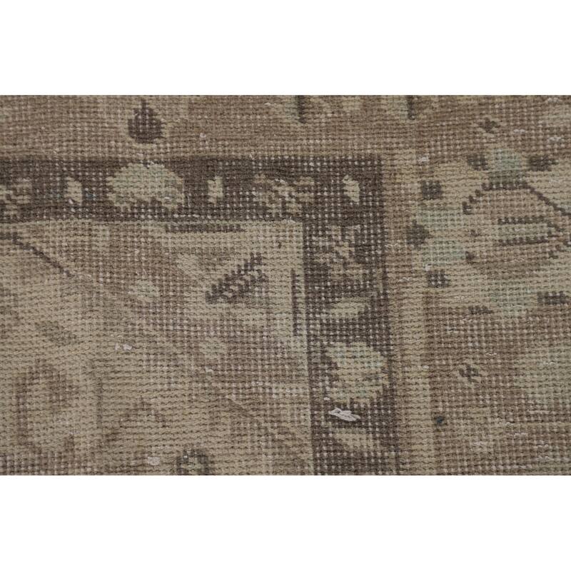 Distressed Tabriz Persian Antique Area Rug Hand-Knotted Wool Carpet - 6'5"x 9'9"
