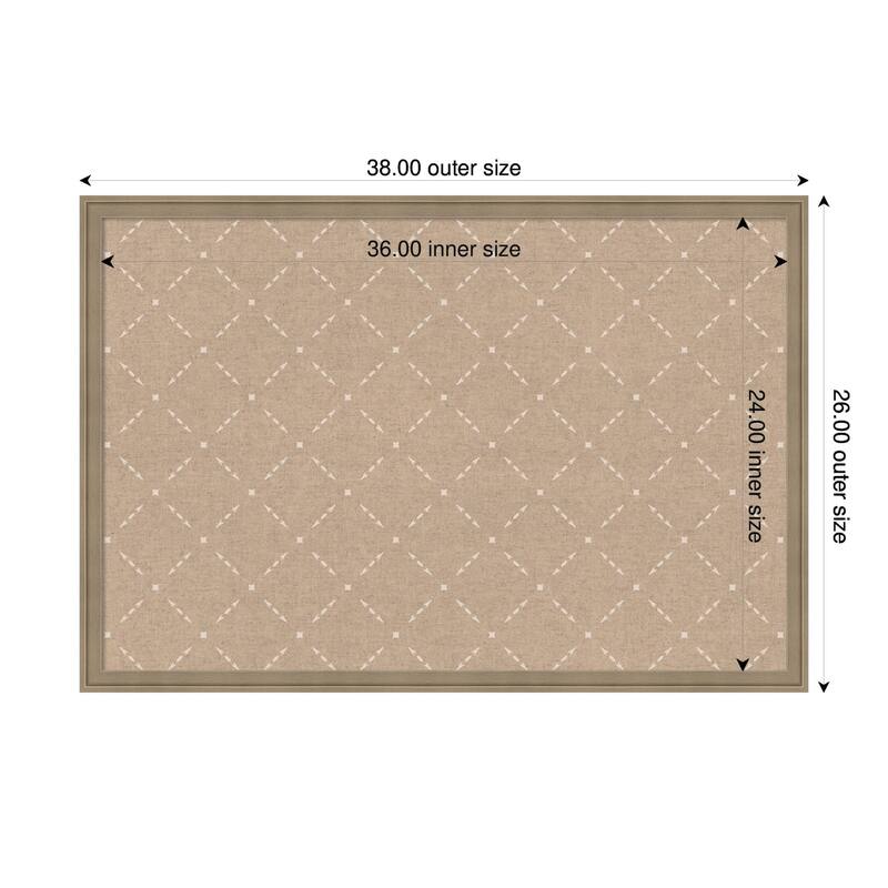 Kate and Laurel Pinboard Beige Lattice Pattern