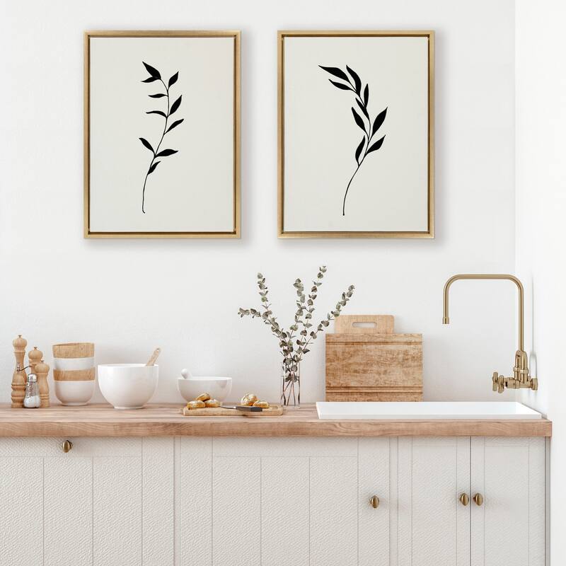Kate and Laurel Sylvie Sketch Canvas Set by The Creative Bunch Studio