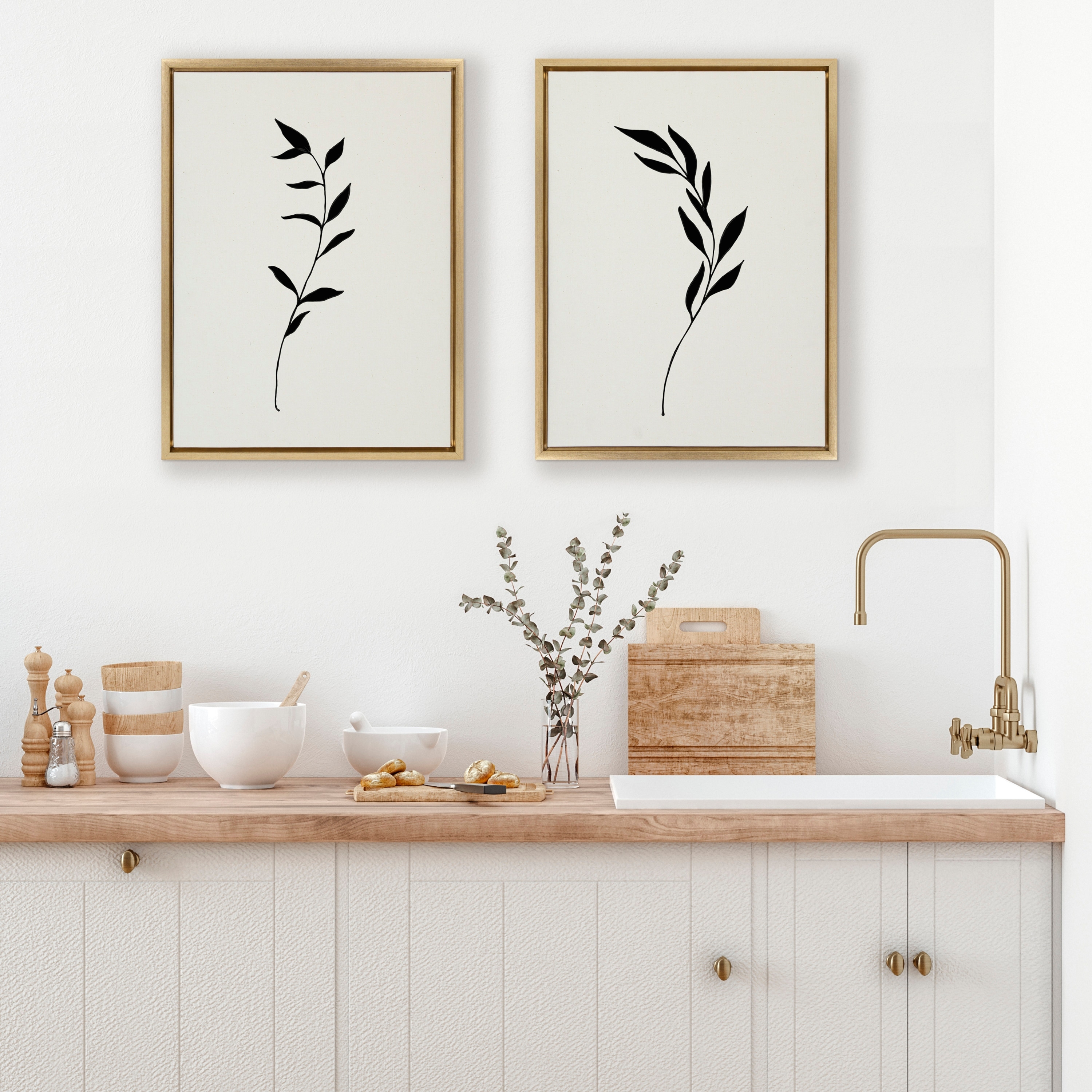 Kate and Laurel Sylvie Sketch Canvas Set by The Creative Bunch Studio