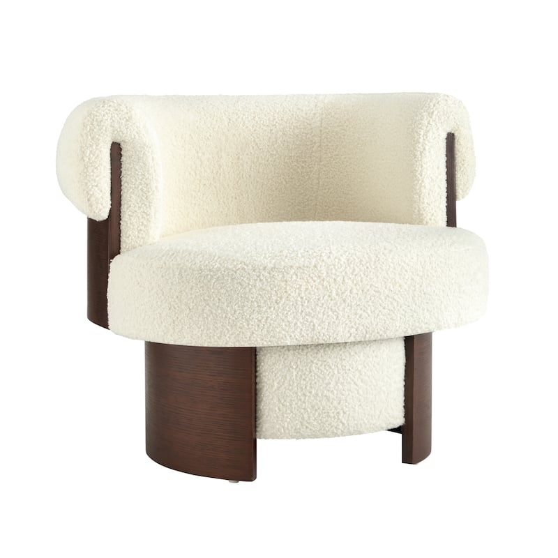 Scott Living Scrolla Beige Swivel Barrel Chair