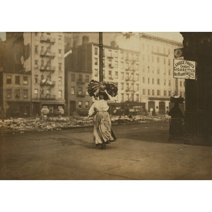 Shop Italian Woman Carrying Heavy Bundle Of Clothing On Her Head