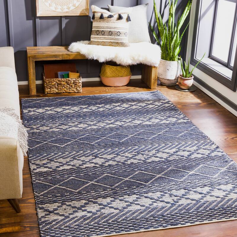 Artistic Weavers Dipak Handmade Global Jute Area Rug - 2' 6" x 8' - Dark Blue