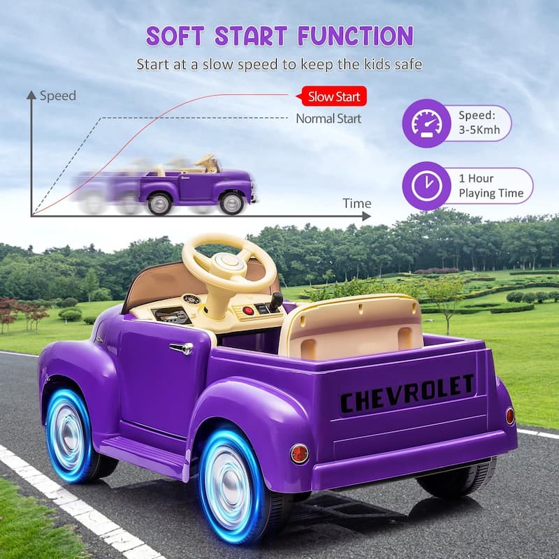 12V Kids Ride On Car, Licensed Chevrolet 3100 Pickup Battery Powered Electric Vehicle