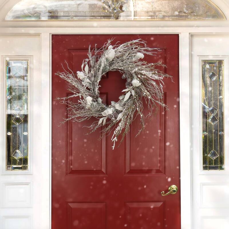 National Tree Company 2 ft. Christmas Alpine Trimmed Snow Lump Wreath - 2 ft
