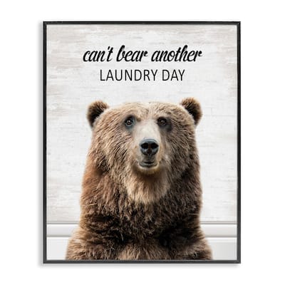 Stupell Can't Bear Another Laundry Day Framed Giclee Art Design By Lettered and Lined