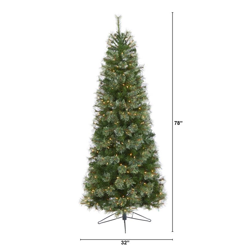 6.5ft. Cashmere Slim Artificial Christmas Tree with 350 Warm White Lights and 660 Branches - Stylish Festive X-Mas Glow