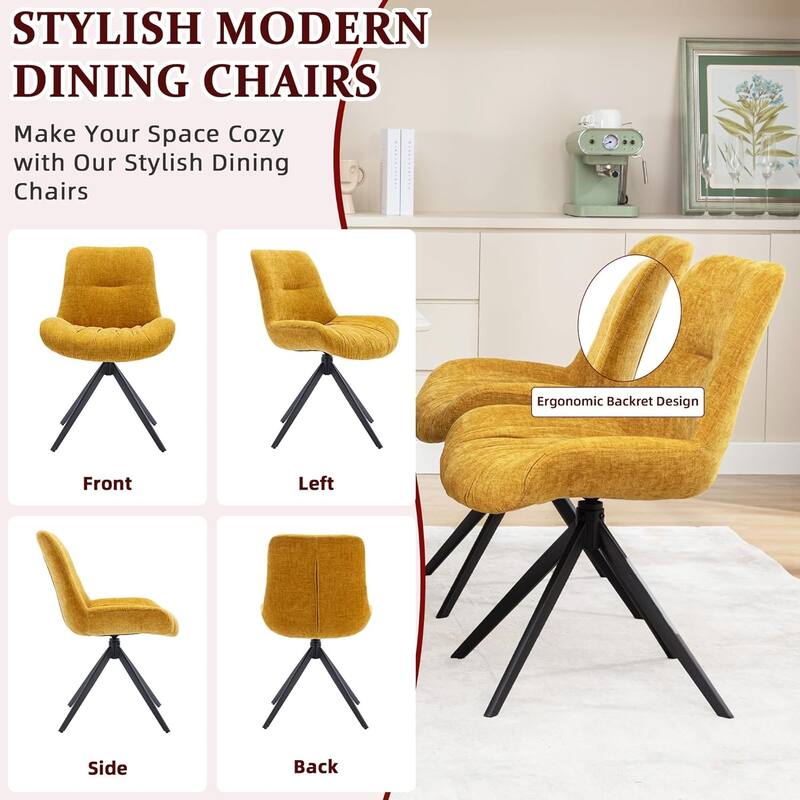 XINMICS Upholstered Dining Chairs Swivel Accent Armchairs