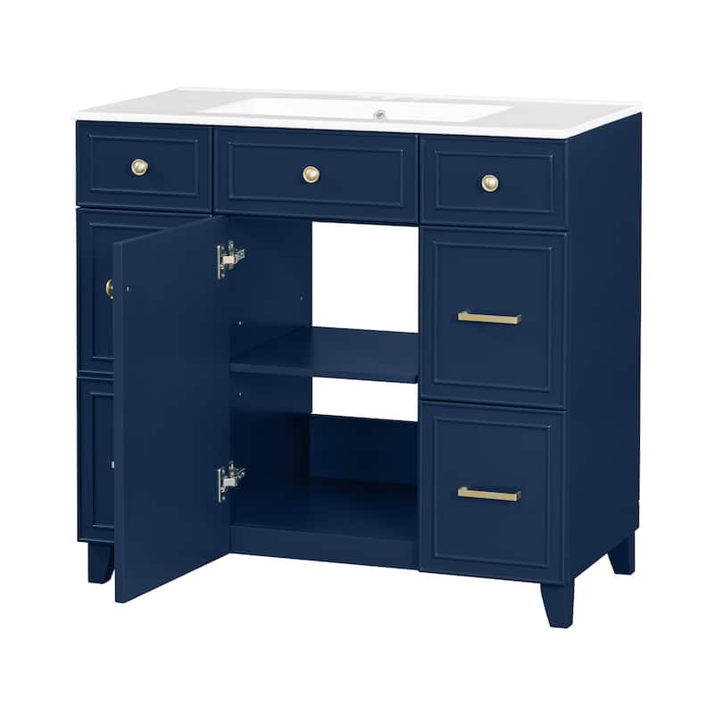 GDFStudio - Zyra Wood 36" Bathroom Vanity